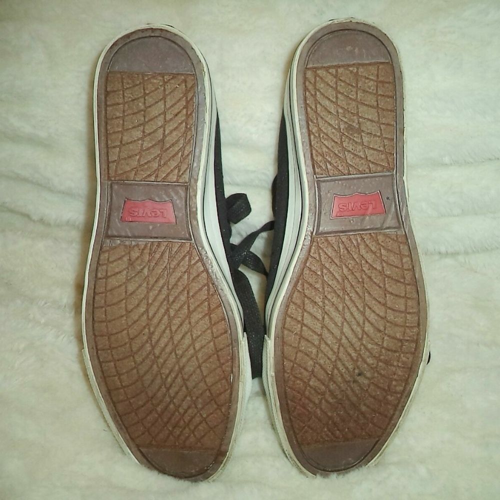 LEVIS SNEAKERS CANVAS LOW CASUAL SKATE SHOES ZIP EX RED TAB BLACK~MENS SIZE 10 - Picture 8 of 8